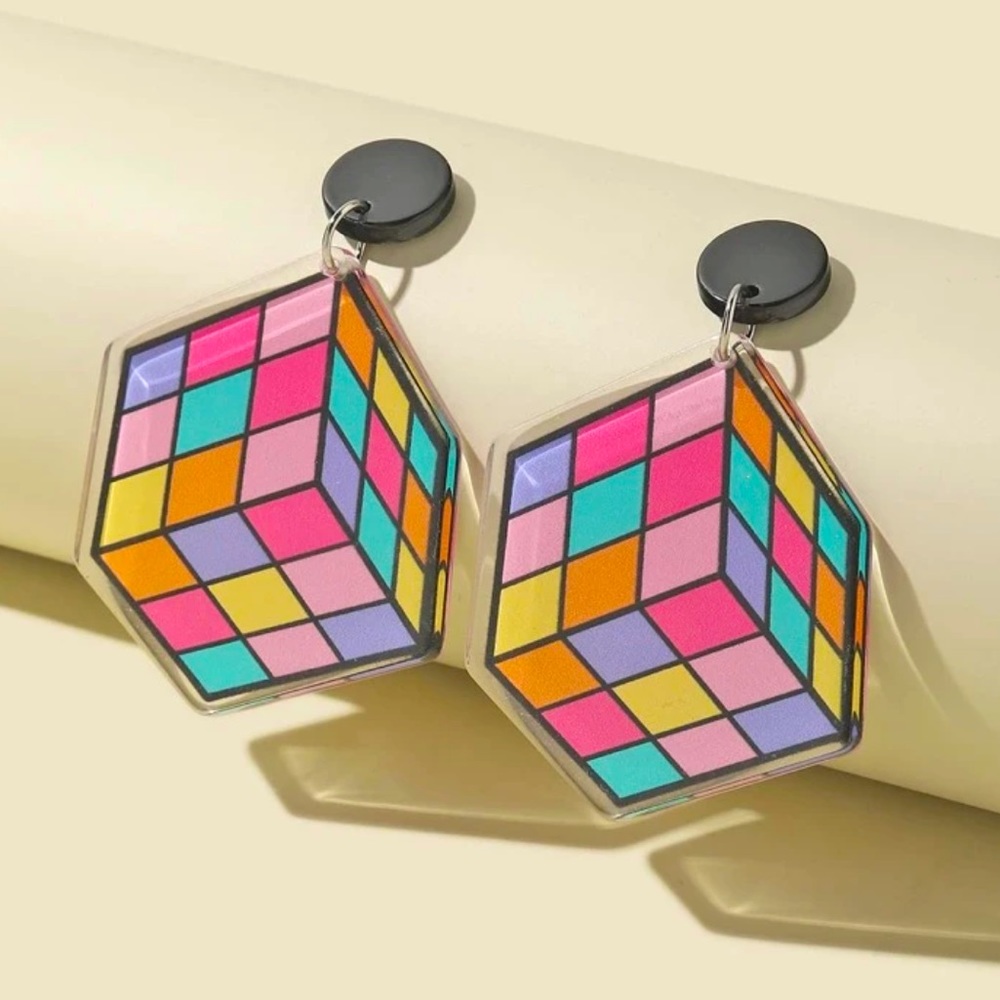 Rubik’s Cube Earrings